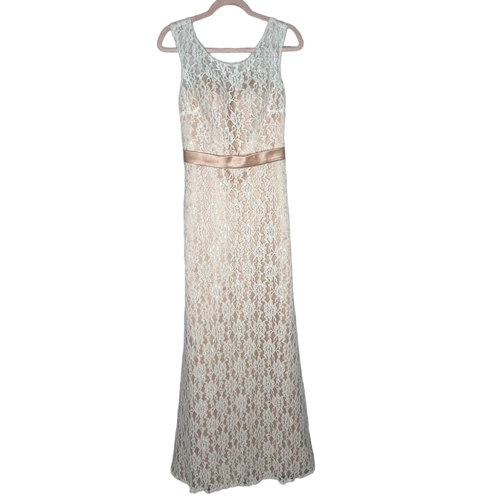 Christina Wu Lace Overlay Sleeveless Mermaid Maxi Gown - Picture 5 of 16